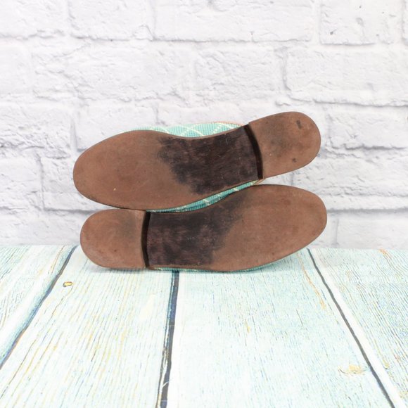 *Soles by Paige Blue Fabric Floral Needlepoint Mule Slide Sandals Size M - Picture 10 of 10